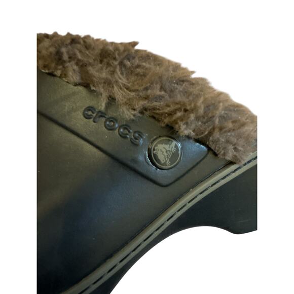Crocs women cobbler Eva faux fur lined mule clog sz 7 - Picture 7 of 8